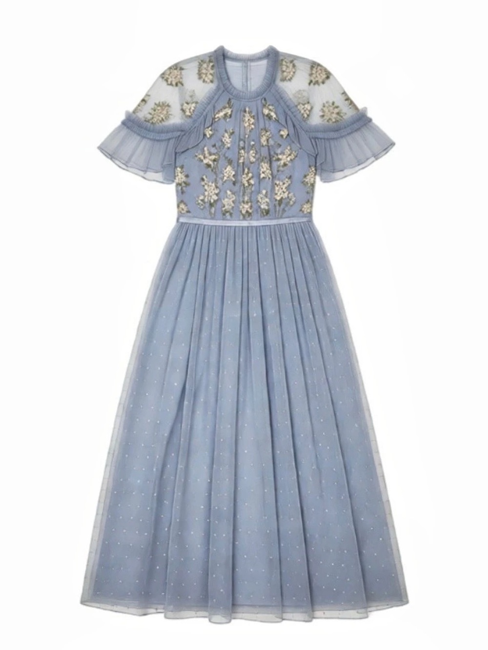 needle & thread Floral Maxi Dress in Blue & Pink Size 4 US Like New